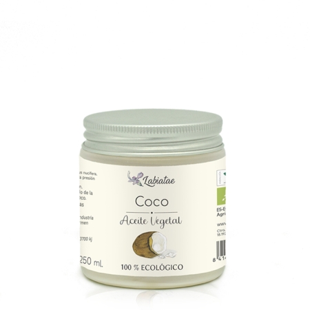 Aceite vegetal de coco 250 ml.